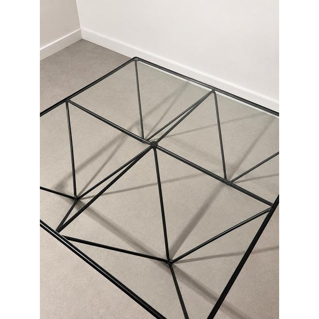 Geometric Glass and Black Metal Coffee Table by Paolo Piva For Sale - Image 3 of 5