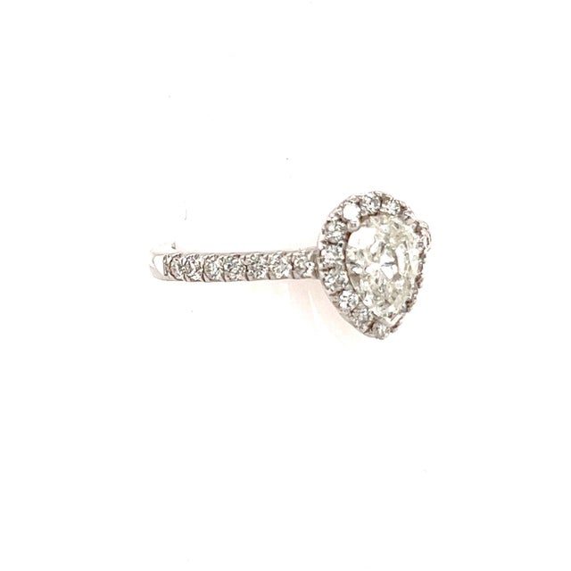 Pear Shaped Diamond Engagement Ring 14k Gold 1.19 TCW Certified, Size 4.5 For Sale - Image 9 of 10