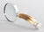A fine antique English antler horn and sterling silver magnifying glass. Hallmarked London, 1899. This handsome magnifying...