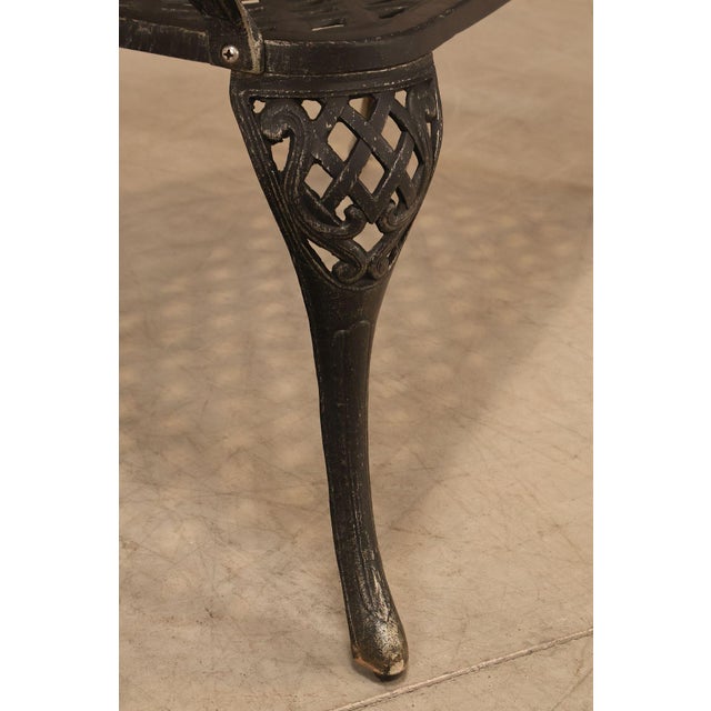 Cast Aluminum Garden Bench With Ornate Lattice Back For Sale - Image 18 of 18