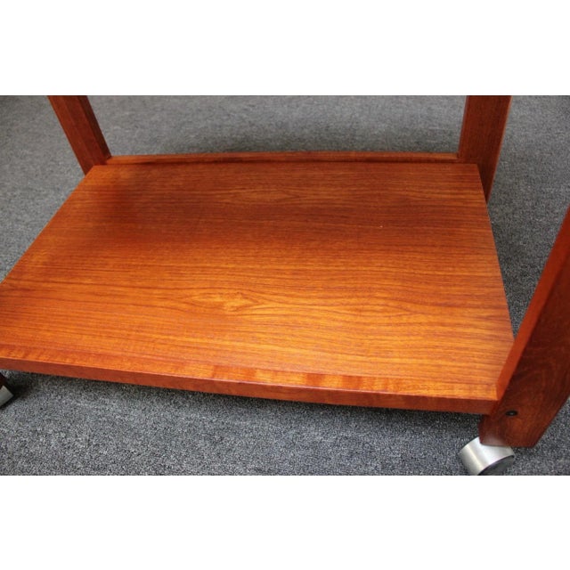 Danish Modern Two-Tier Extendable Bar Cart With Leaf by Aksel Kjersgaard For Sale - Image 10 of 12