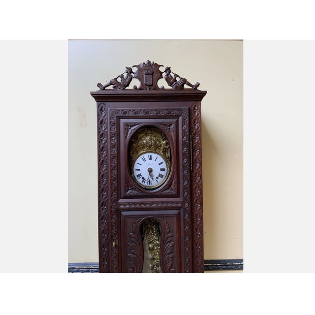 Late 19th Century Antique Breton Grandfather Clock, 1880 For Sale - Image 5 of 13