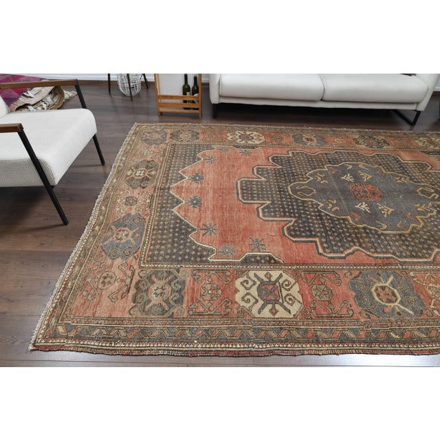 1970s Vintage Persian Handmade Wool Cotton Red Area Rug For Sale - Image 10 of 11