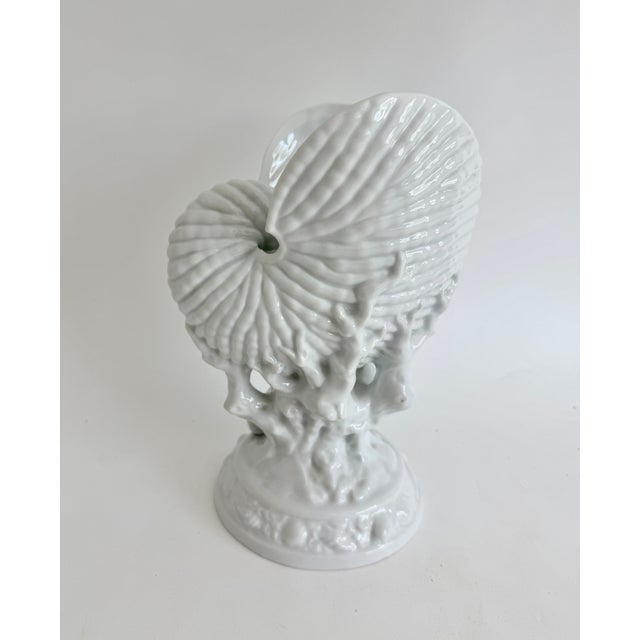 Porcelain Blanc De Chine Nautilus Shell Vase For Sale - Image 4 of 7