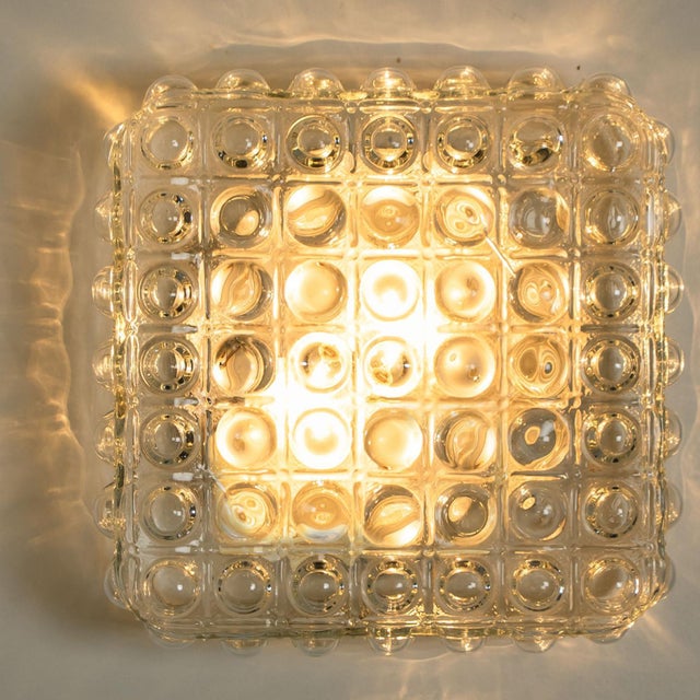 Metal Square Glass Silver Colored Wall Light by Helena Tynell, 1970 For Sale - Image 7 of 17