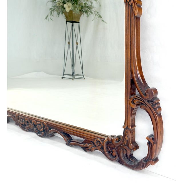 Thomas Chippendale c1940s Pierced Carved Mahogany 56x50” Chippendale Style Wall Mirror MINT! For Sale - Image 4 of 11