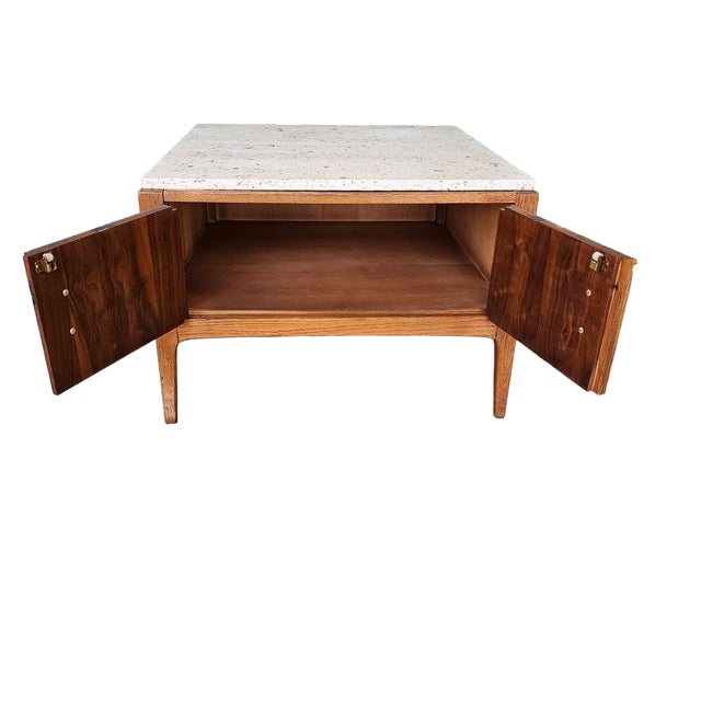 Lane Furniture Lane Rhythm Model 997-92 Walnut Cabinet End Table With Marble Top, C. 1962–1966 For Sale - Image 4 of 14