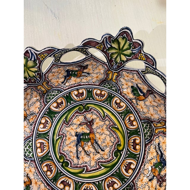 Coimbra Ceramic - Hand Painted Portuguese Fruit Basket 5 For Sale - Image 4 of 12