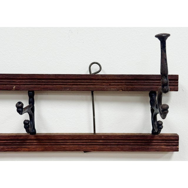 Wood Vintage Collapsible Wood and Cast Iron Wall Hook For Sale - Image 7 of 7
