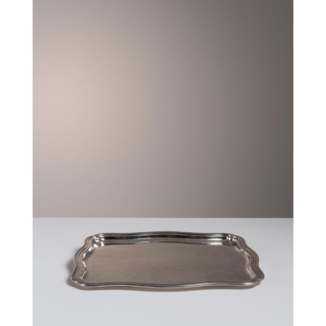20th Century Italian Silver-Plated Tray For Sale - Image 13 of 15