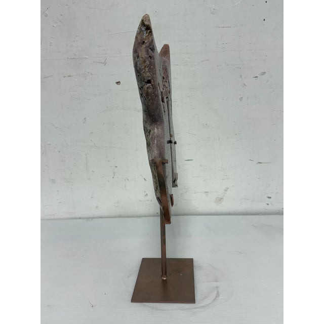 Pink Amethyst Butterfly on Stand For Sale - Image 4 of 12