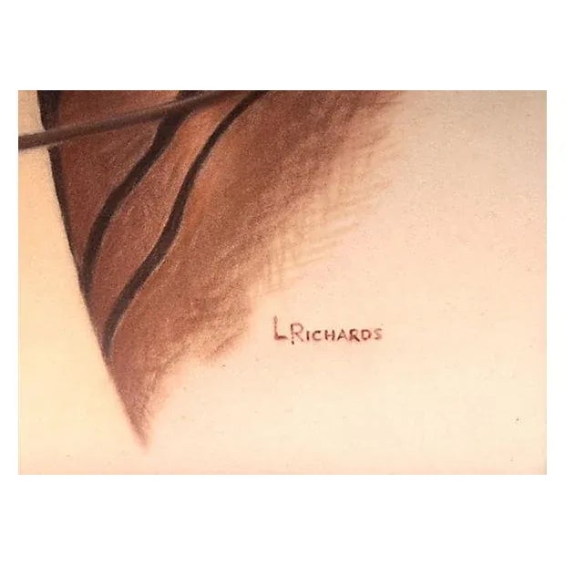 American Horse Portrait w/ Hand-Carved Wood Frame For Sale - Image 3 of 4