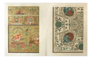 1870 French Decorator Pochoirs, Xviii Siecle, Auguste Racinet Set of 2