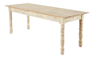 American Country White Painted Pine Farmhouse Dining Table