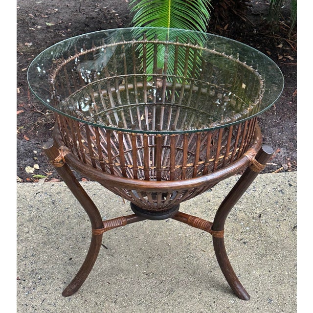 Franco Albini Style Rattan 1960s Fishing Basket Table For Sale - Image 12 of 12