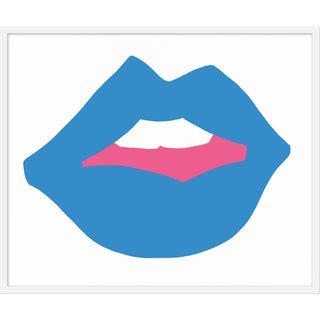 Medium "Kiss Me (Bright Blue)" Print by Angela Chrusciaki Blehm, 37" X 31"