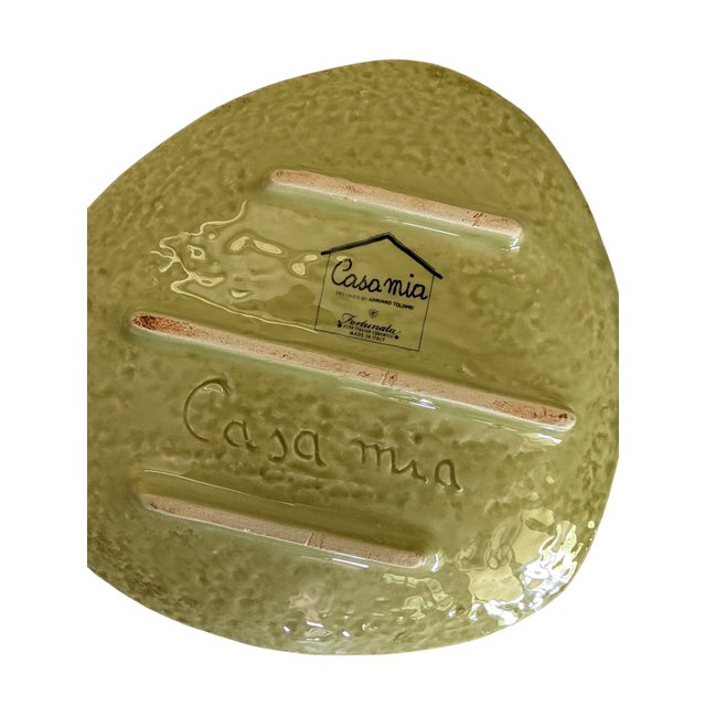 Adiano Tolomei Fortunata Casa Mia Green Triangular Plates Italy Set of 4 For Sale In Montgomery - Image 6 of 6