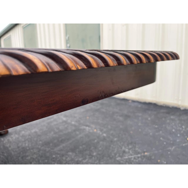 Banded Mahogany Chippendale Style Double Pedestal Extension Dining Table- Mid 1900s For Sale - Image 11 of 12