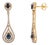 Exquisite 1.15Ct Sapphire & Diamond Long Teardrop Dangle Earrings in 18k Gold- A Pair For Sale