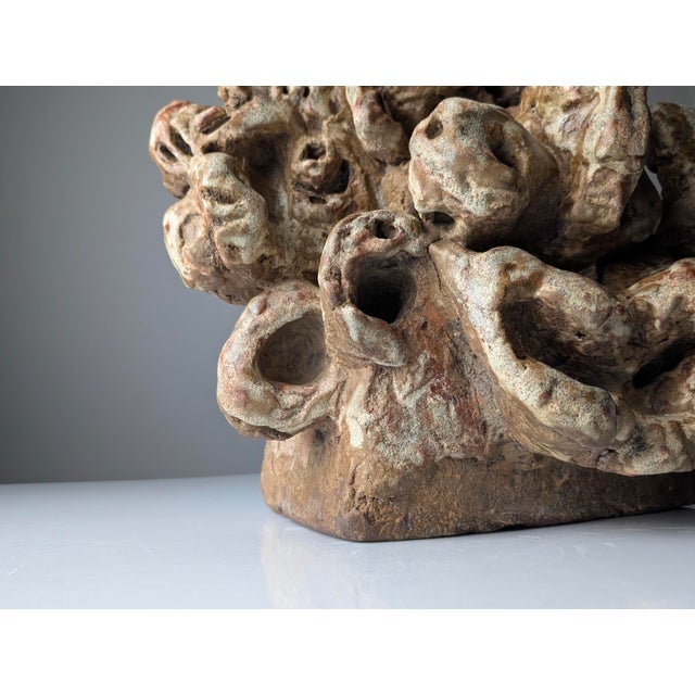 Large Organic Sculpture in Glazed Stoneware with Coral Forms, 2002 For Sale - Image 13 of 16