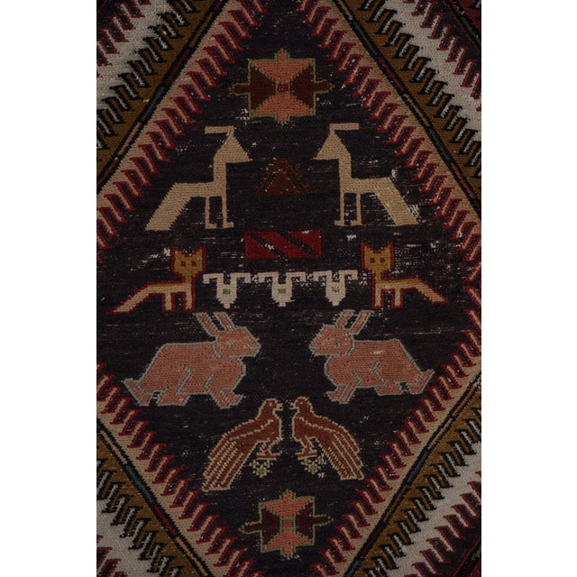 Vintage Animal Pattern Soumac Kilim Rug 6'2'' X 9'5'' For Sale - Image 10 of 11