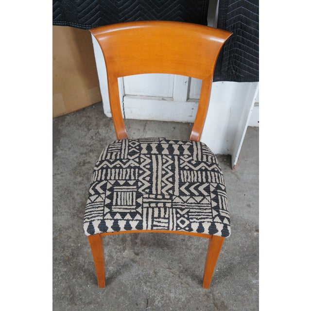 Late 20th Century 4 Vintage Isa International Biedermeier Style Modern Cherry Dining Side Chairs For Sale - Image 5 of 12