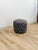 Vintage Postmodern Purple Green Ottoman Leaf Pattern Retro Accent Pouf For Sale - Image 9 of 9