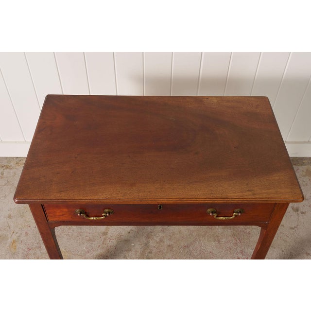 Early 19th Century Georgian Mahogany Single Drawer Side Table With Classic Swan Pulls For Sale - Image 10 of 13