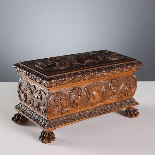 Neo-Renaissance Walnut Casket For Sale - Image 6 of 9