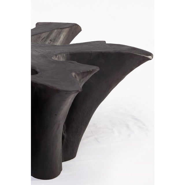 2020s Black Burnt Organic Teak Root Coffee Table 78 For Sale - Image 5 of 6