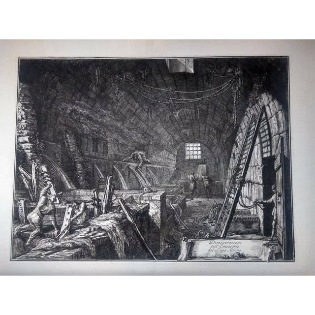 G.b. Piranesi, dimostrazioni dell’emissario del lago albano, illustrations of the emissarium of lake albano etching,...