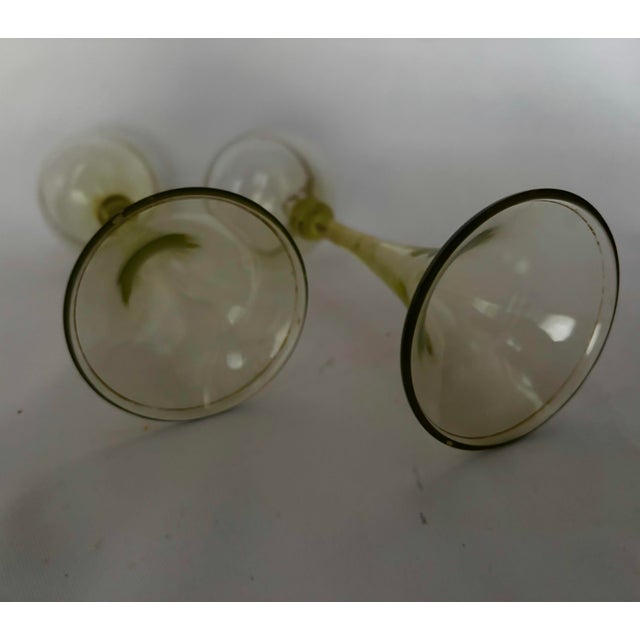 Antique Pistachio-Green Römer Glasses, by Theresienthal, Circa 1900 — Pair For Sale In New York - Image 6 of 7
