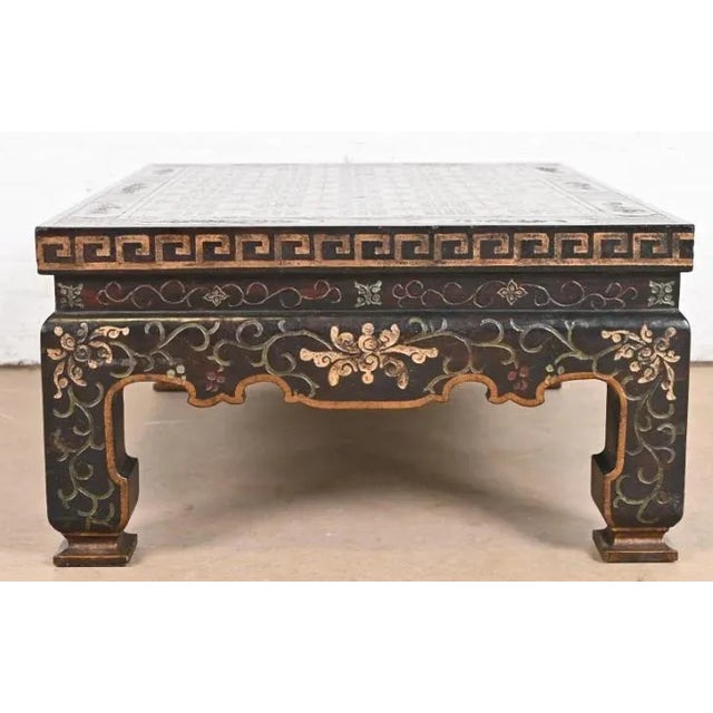 Baker Furniture Chinoiserie Coromandel Coffee Table For Sale - Image 6 of 12
