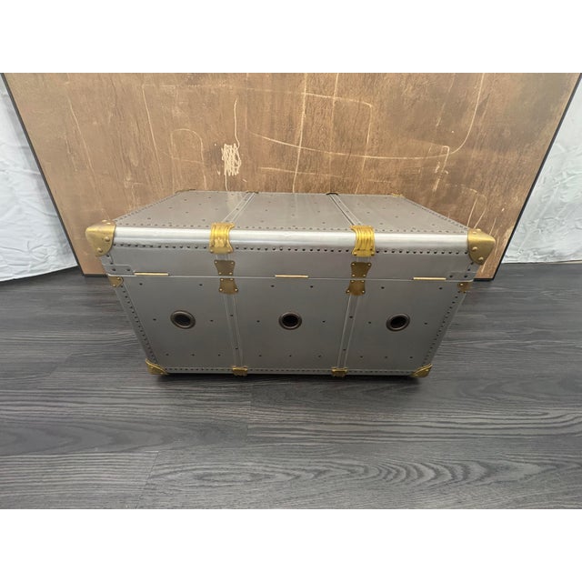 Rh Restoration Hardware Vintage Porter's Trunk For Sale - Image 12 of 18