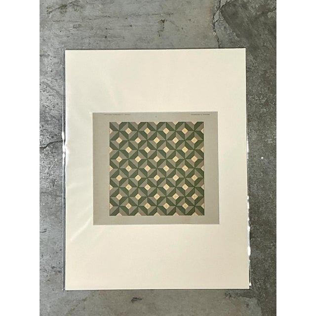 Vintage Geometric Tile Pattern Serigraph For Sale - Image 10 of 12