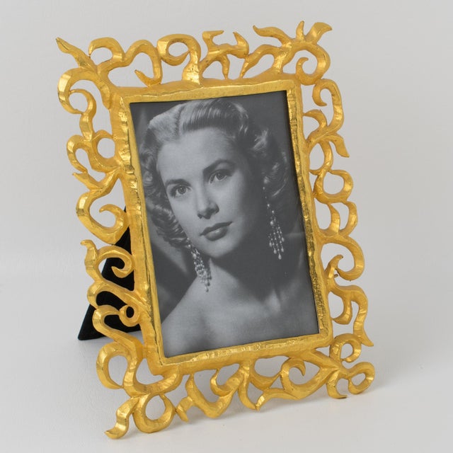 This stunning gilt metal picture frame, designed by French designer Edouard Rambaud, is the perfect accessory to showcase...
