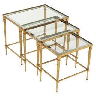 Italian Brass Nesting Tables - Set of 3 For Sale