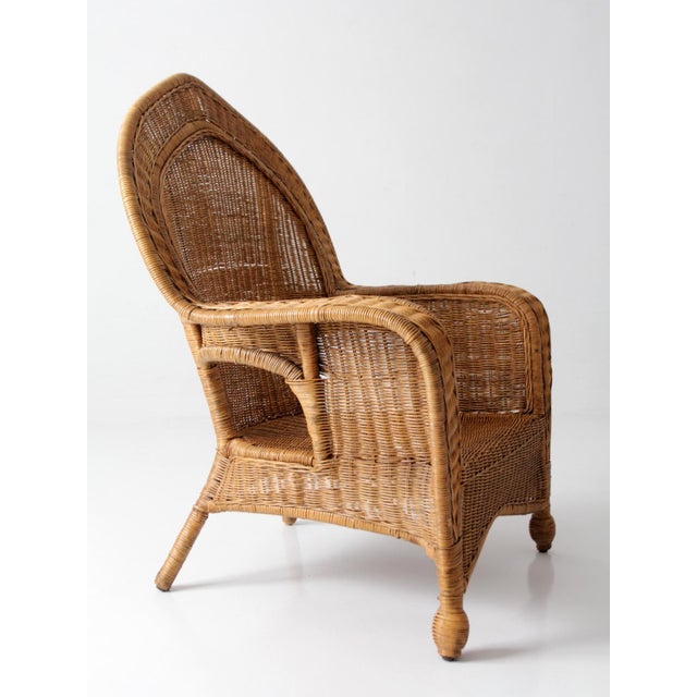 Vintage Wicker Armchair For Sale - Image 6 of 18