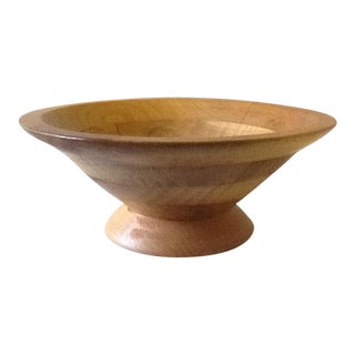Wood Turned, Segmented Pedestal Bowl For Sale