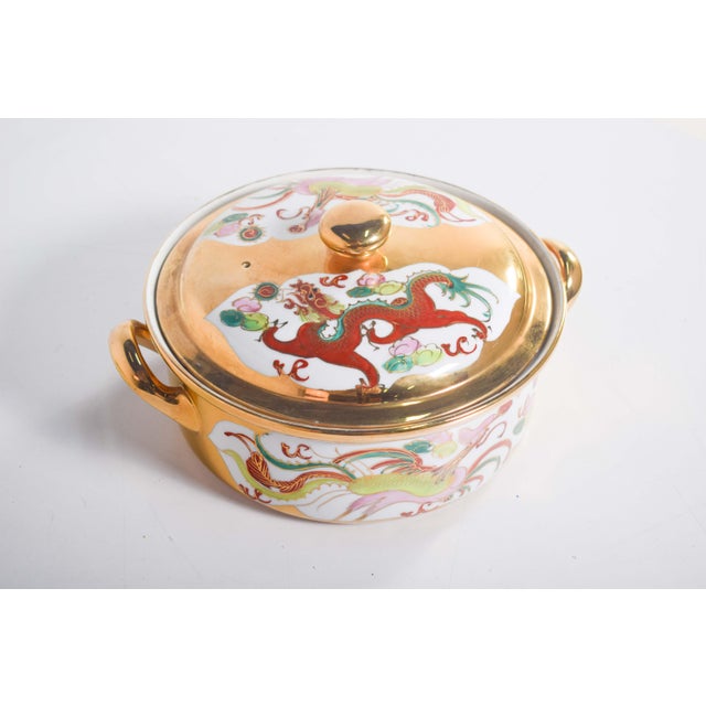 Chinese Porcelain Pot with Two Handles, 1920 For Sale - Image 3 of 11