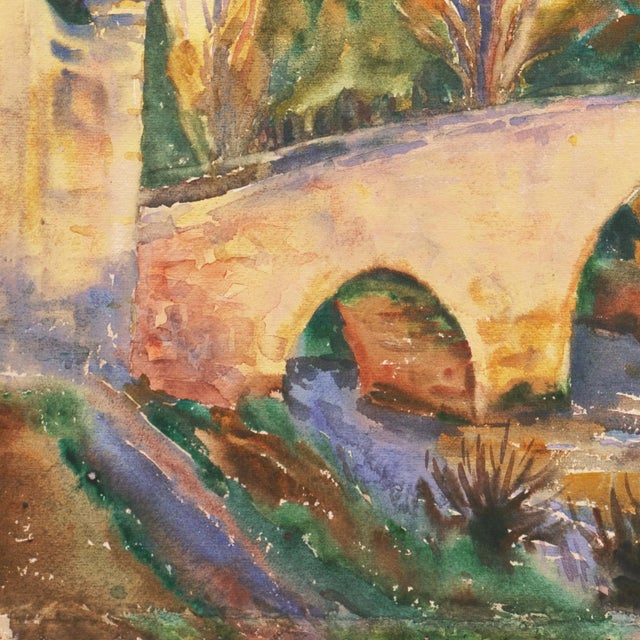 1910s 'Bridge in Segovia' by Elizabeth Gowdy Baker, Woman Artist, Paris Salon, Cooper Union, American Watercolor Society, Pennsylvania Academy of Fine Arts For Sale - Image 5 of 9