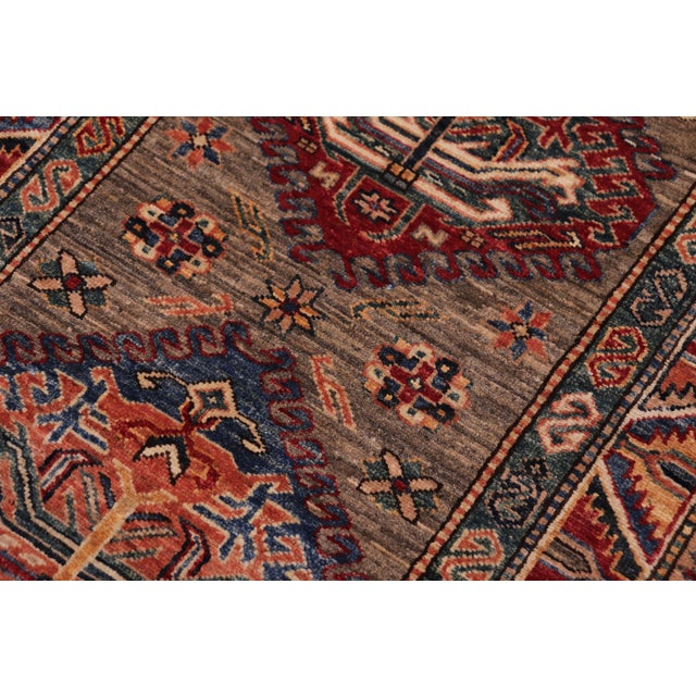 Gray Rustic Super Kazak Gray Wool Runner - 2'9'' X 10'5'' For Sale - Image 8 of 8