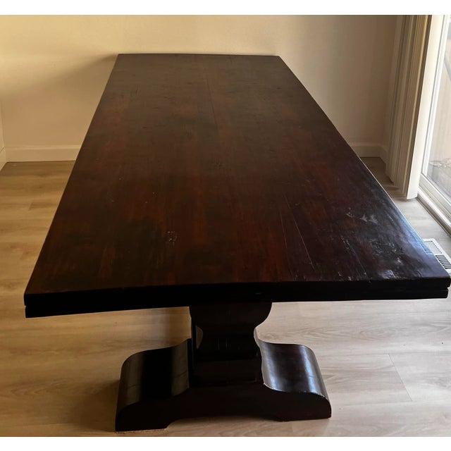 Heavy Solid Wood Dining Table For Sale - Image 12 of 12