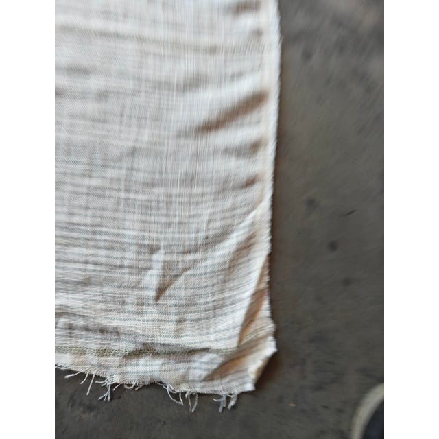 This is a leftover piece of fabric that could be used for shades or column drapes. If stripes run vertically, the piece is...