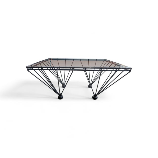 Glass Vintage Wrought Iron Coffee Table, 1980s For Sale - Image 7 of 7