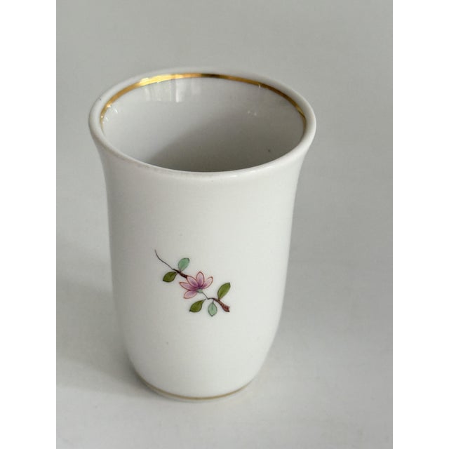 Indian Floral and Bird Painting with Gold Mini Vase from Meissen, 1994 For Sale - Image 3 of 8