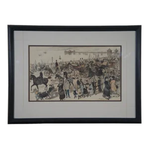 Randolph Caldecott Antique 1879 Afternoon in the Kings Road Engraving 27"