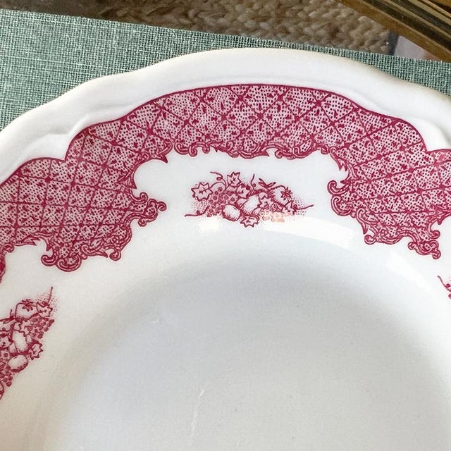 Mid 20th Century Restaurant Ware Saucers With Pink Chintz Border by Shenango - Set of 3 For Sale - Image 4 of 4