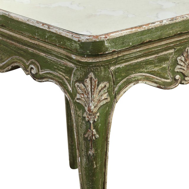 French Provincial Antiqued Mirrored Side Table For Sale - Image 4 of 4