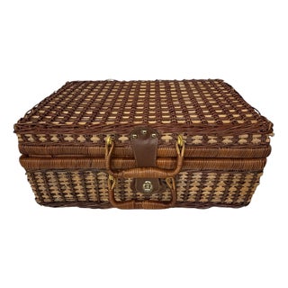 Vintage Suitcase Style Picnic, Storage Basket For Sale
